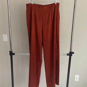Boohoo burnt orange wide leg silky trousers